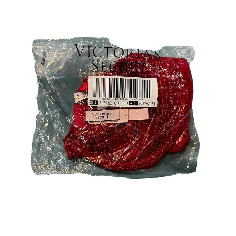 Victoria's Secret Sexy Tee Unlined Plaid Lace Demi Bra. Color Envious. Size 38D